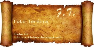 Foki Terézia névjegykártya
